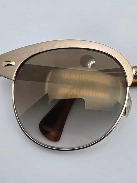 Oliver Peoples OV1167-S 5223/6U Shaelie Brushed Gold Frame Gold Lens Sunglasses